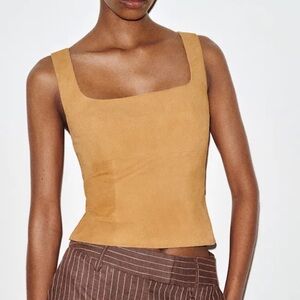 Reformation Clarence Suede Top - 0 NWT